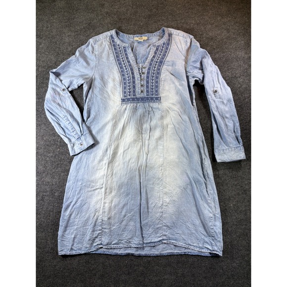 Vintage America Blues Dresses & Skirts - Vintage America Blues Kimberly Embroidered Lyocell Denim Dress Blue Large